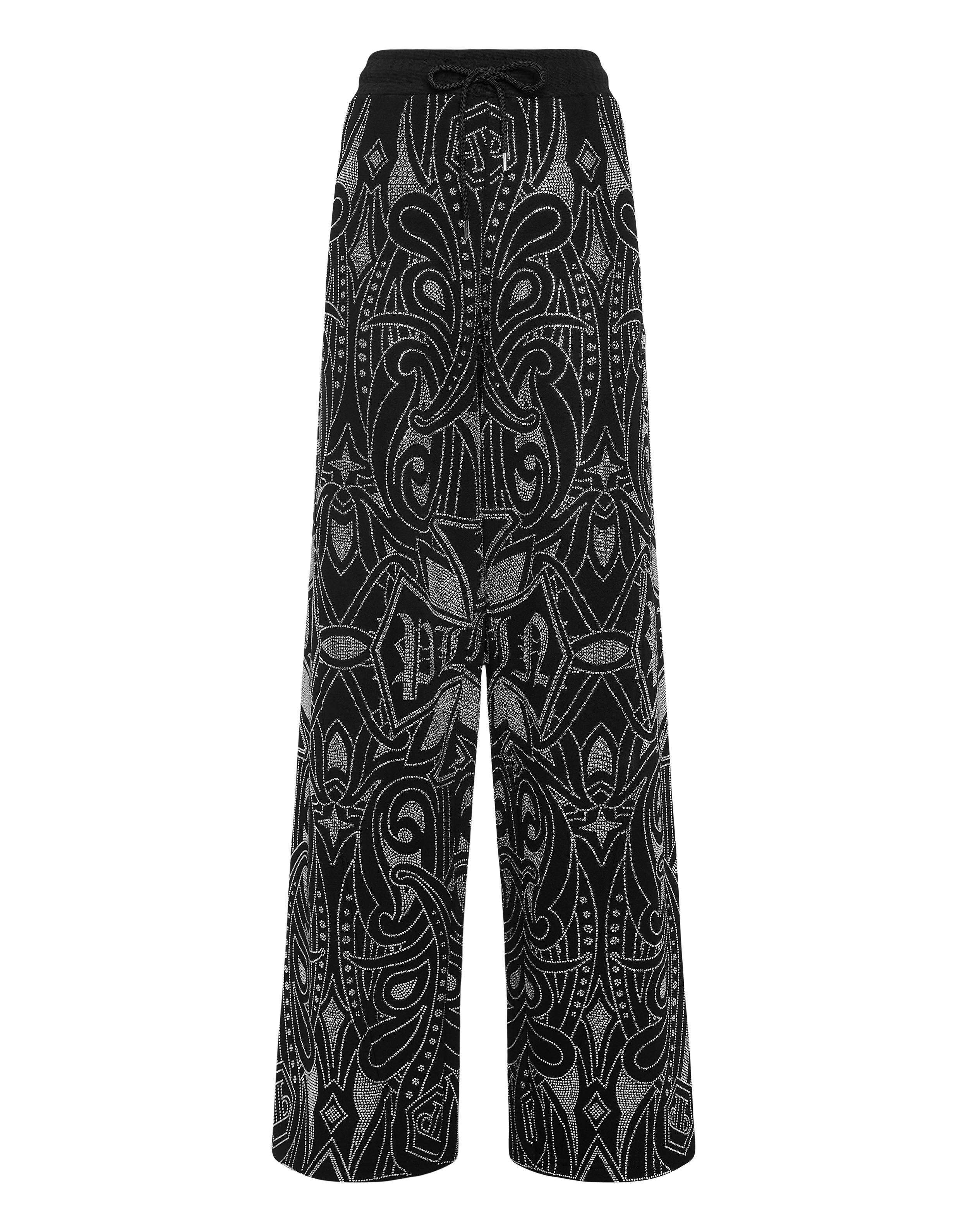 Pantalon de jogging à coupe patineuse gothique Plein Strass
