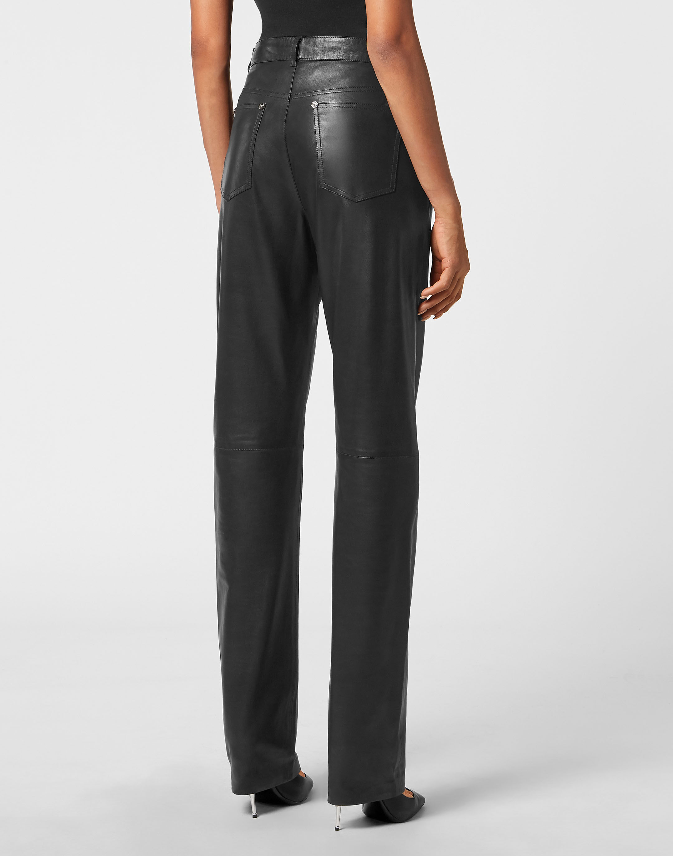 Pantalon en cuir long