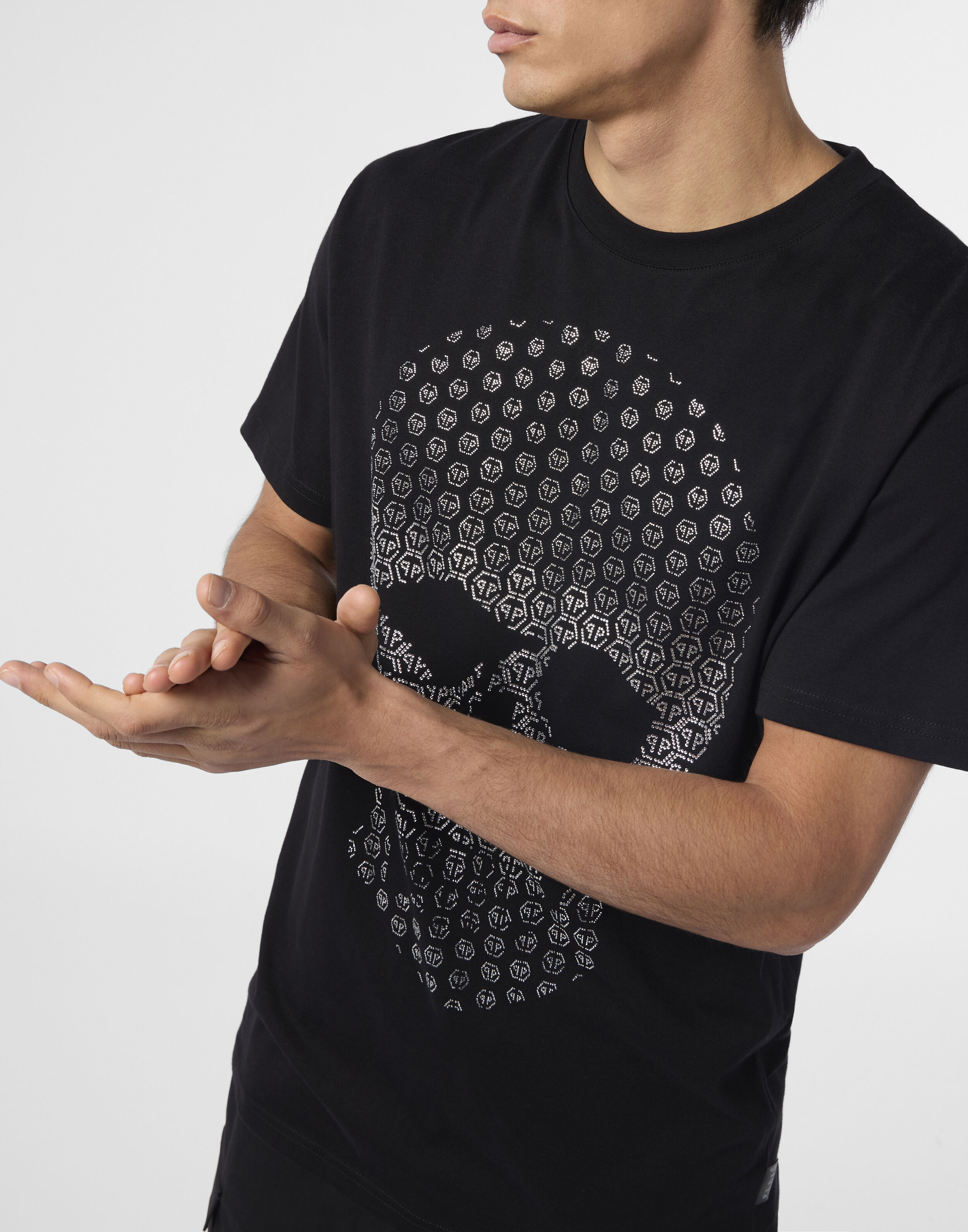 T-shirt col rond Crâne Strass Crâne Strass