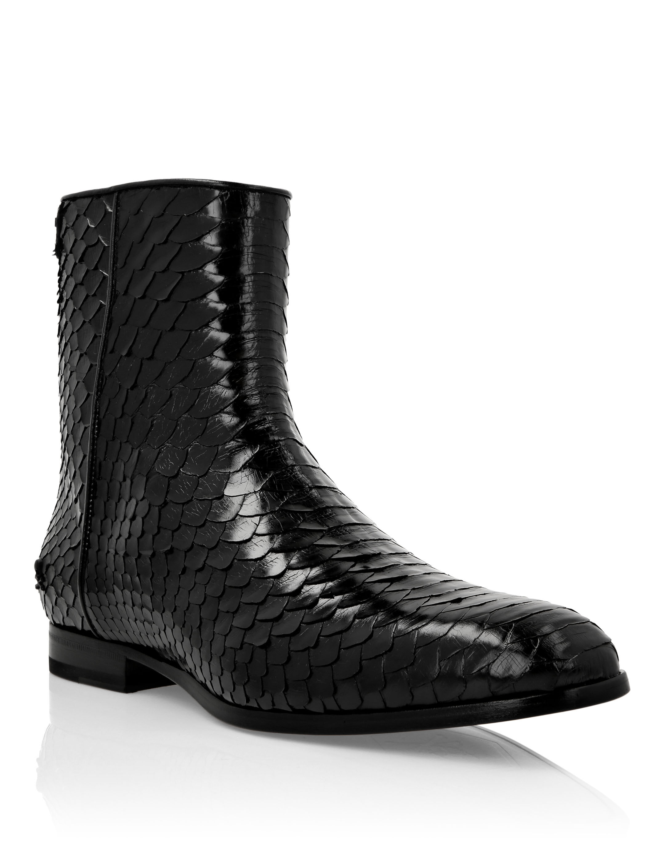 Bottes Python à Talons Bas Moyens