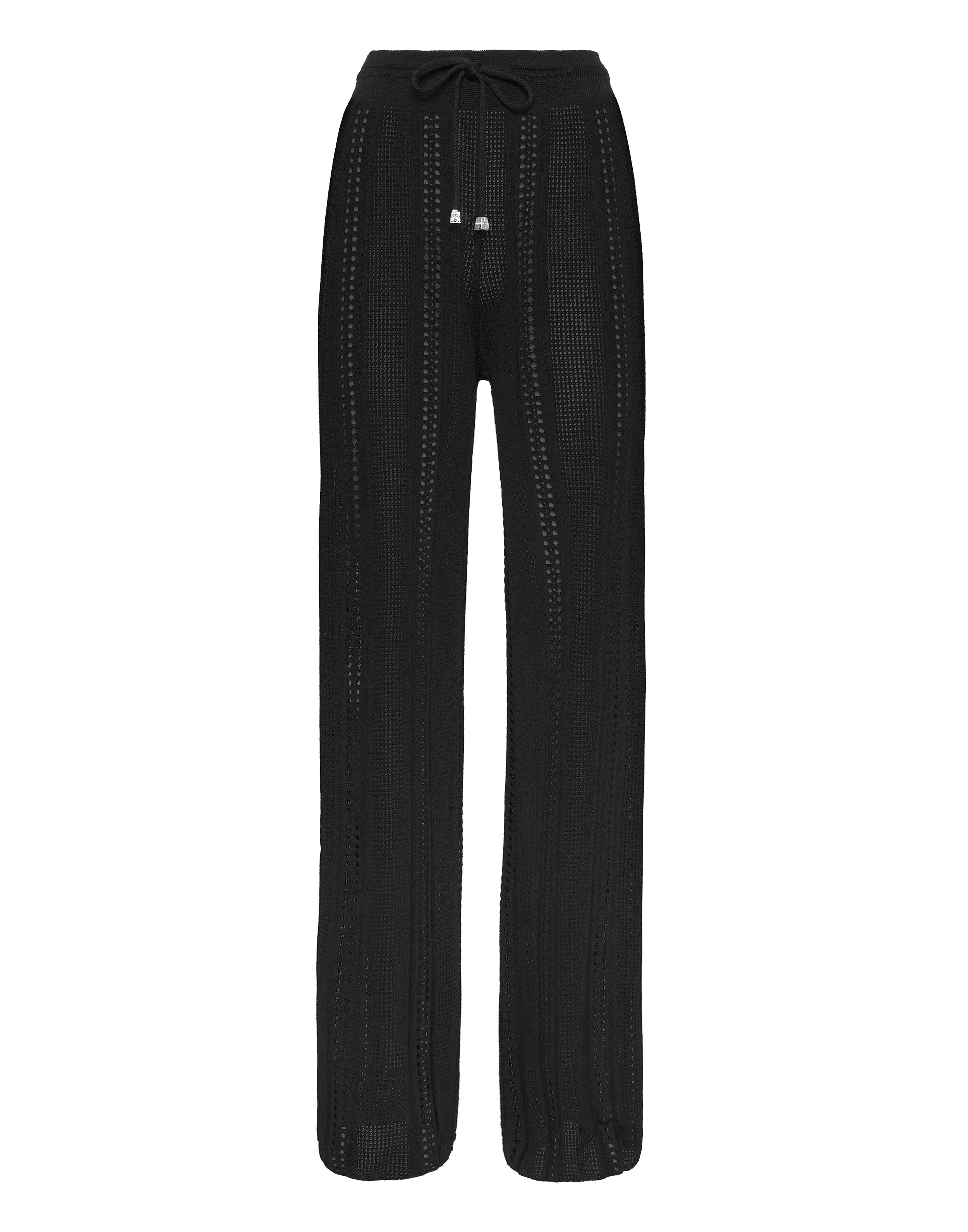 Pantalons à effet flare en maille
