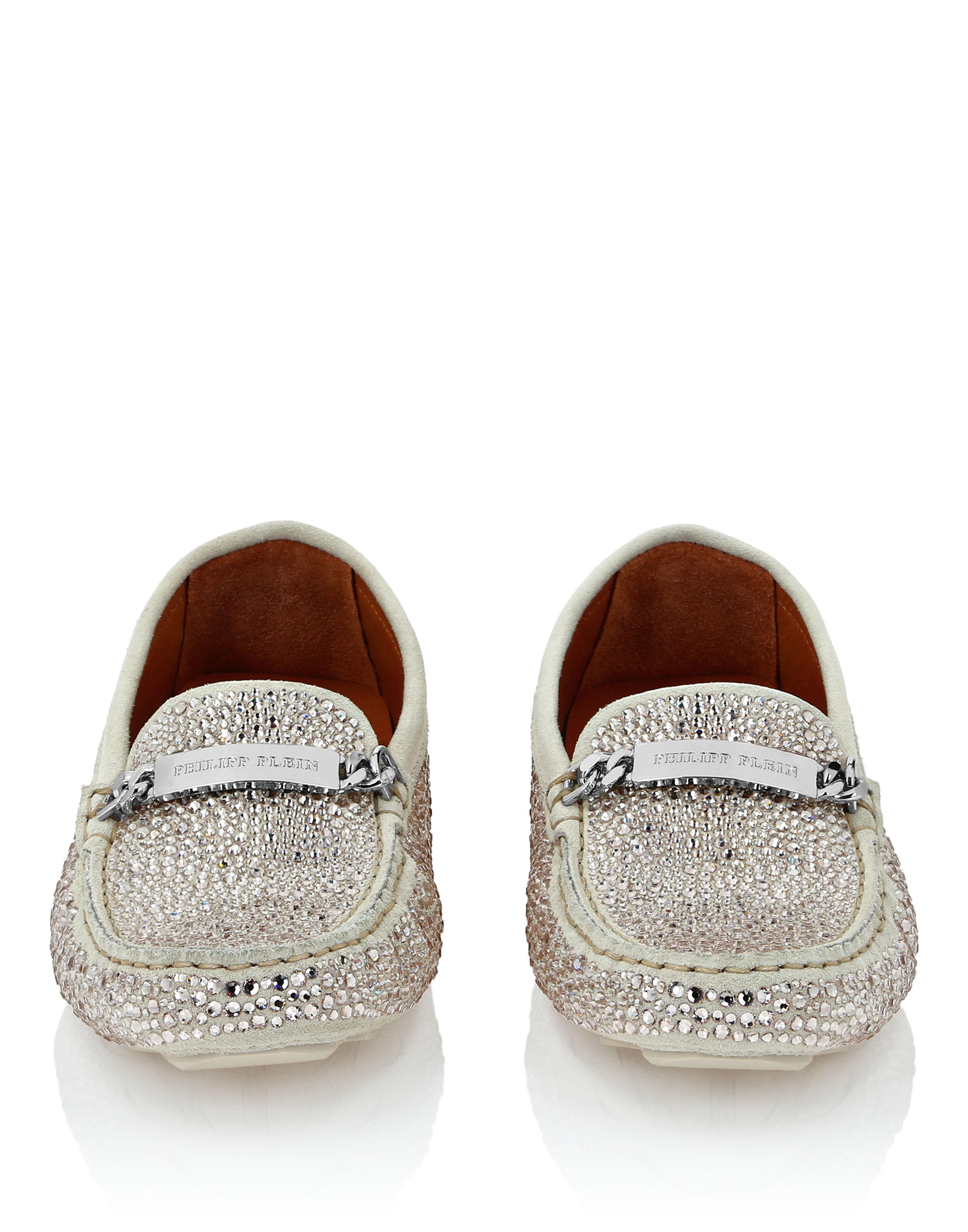 Mocassin en daim avec strass