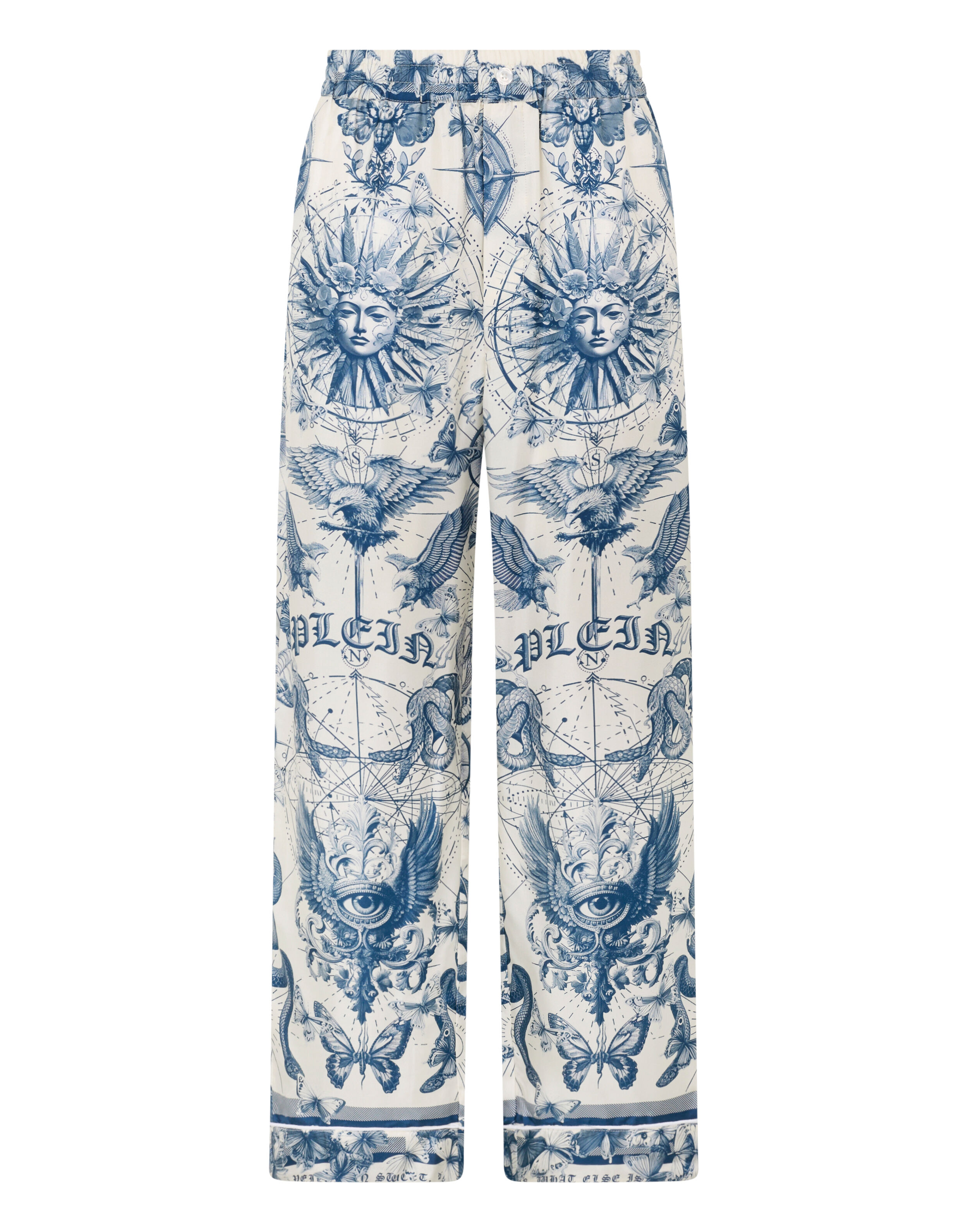 Pantalon de pyjama en soie avec tatouage papillon
